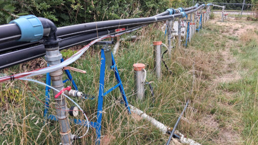Cable routing on a slope
